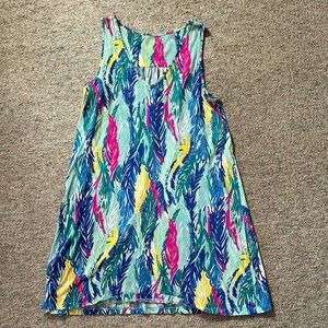 Lilly Pulitzer Multicolor Feather Print V Neck Dress